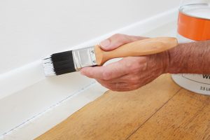 Painting interior skirting board